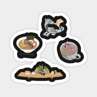 Hungry Baby Dragon Set of 4 Magnet