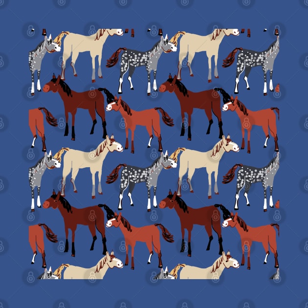Horse pattern in dark blue by belettelepink