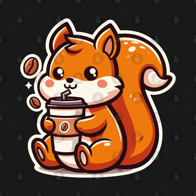 Cute Squirrel Drinking Coffee by Coolthings