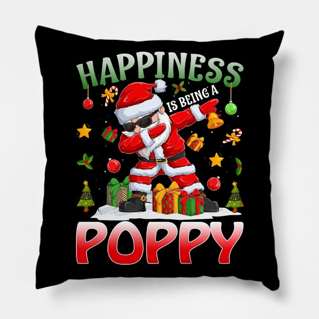 Happiness Is Being A Poppy Santa Christmas Pillow by intelus