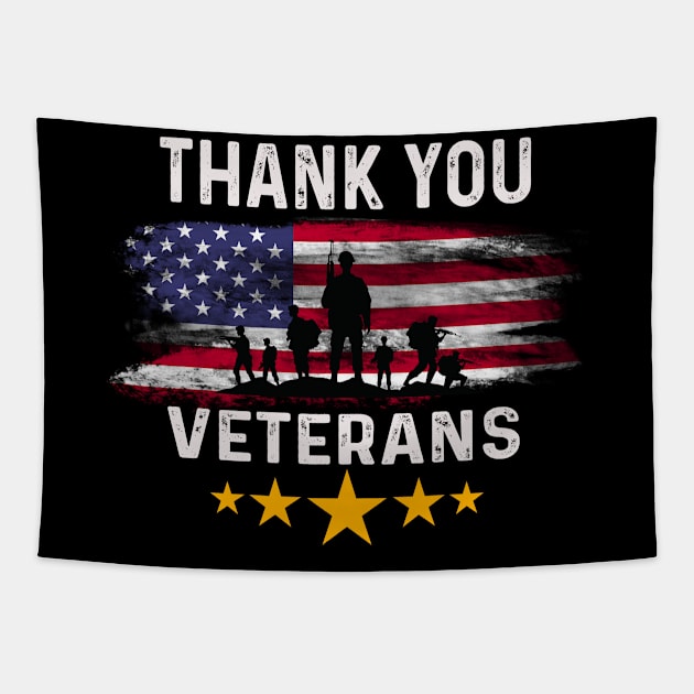 Thank You! Veterans Day & Memorial Day Partiotic Military Tapestry by Peter smith