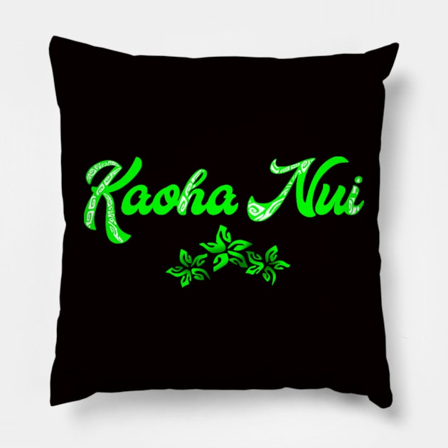 KAOHA NUI (Green) Pillow by Nesian TAHITI