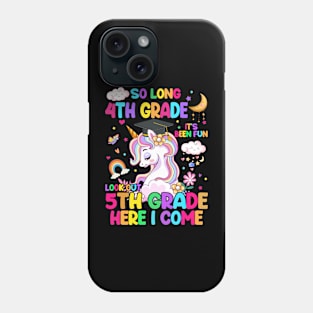 So Long 4th Grade Graduation Class 2024 Unicorn Girls Phone Case