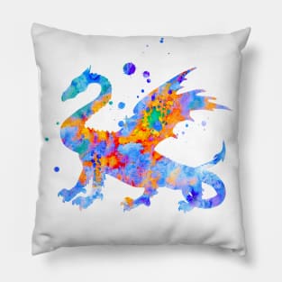 Dragon Watercolor Painting Pillow