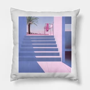 Vaporwave Aesthetics Summer Swimming Pool T-Shirt Pillow