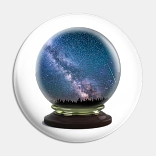 Galaxy in a Globe Pin