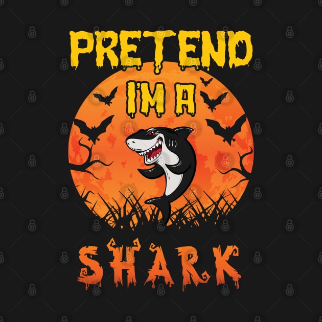 Lazy Halloween Costume Funny Pretend I'm A Shark by Charaf Eddine