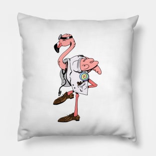 Doctor Flamingo Pillow