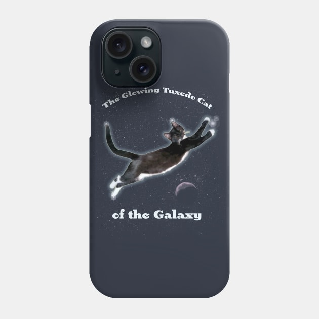 The Glowing Tuxedo Cat of the Galaxy Phone Case by jdunster