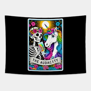 Funny skeleton unicorn, the audacity Tapestry