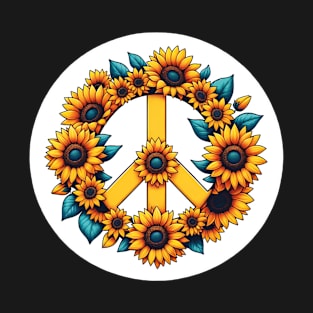 Sunflower Peace - Ukraine Solidarity Art T-Shirt