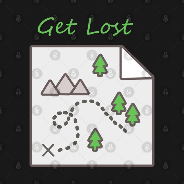 Get Lost Map Hiking Outdoors Adventure Nature Trekking Camp by DesignerMAN