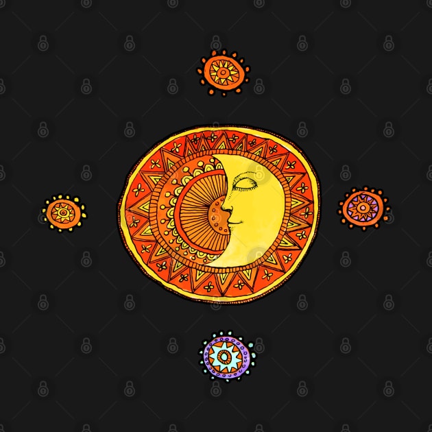 Solar System Sun & Moon by katmargoli