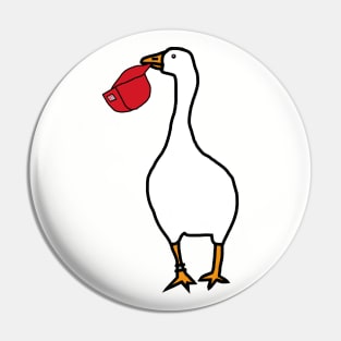 White Goose Steals Red Hat Pin