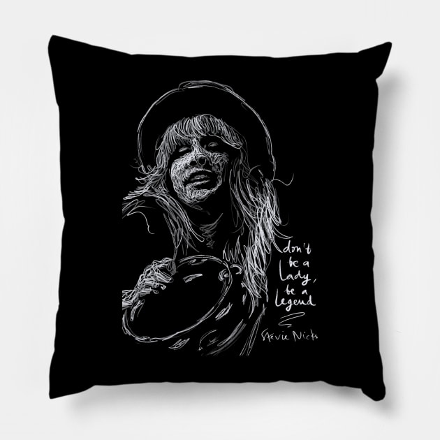 Stevie nicks Scribble art Pillow by BAJAJU