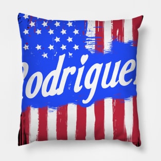 American Flag Rodriguez Family Gift For Men Women, Surname Last Name Pillow