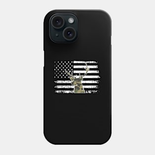 Camo Camouflage Deer American Flag Phone Case