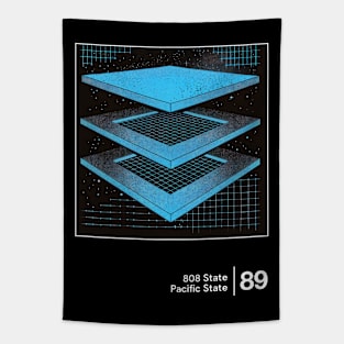 Pacific State / Minimalist Graphic Artwork Design Tapestry