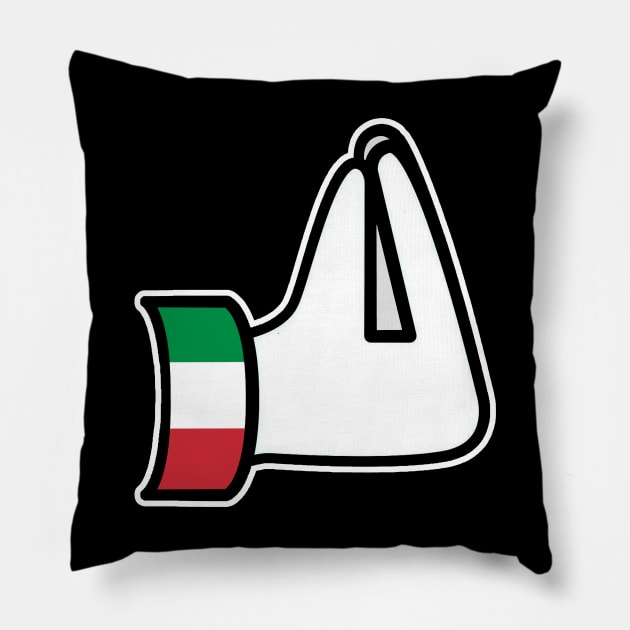 Italian Pinched Fingers Hand Gesture Italia Italy Italiano Pillow by E