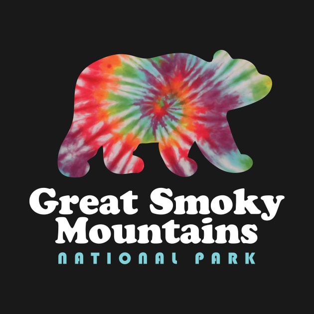 Great Smoky Mountains National Park Bear Tie Dye by PodDesignShop