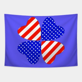 American Flag in Heart shape Tapestry