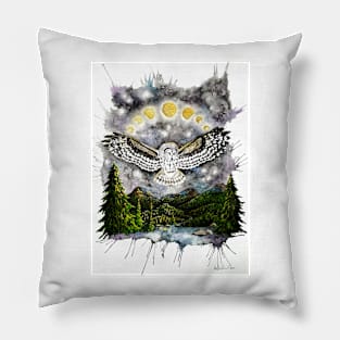 Owl Moonlight Lake Pillow