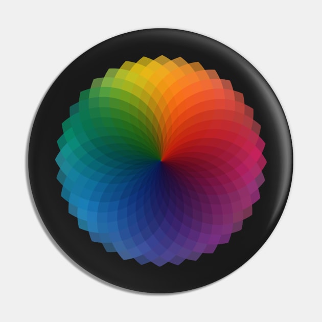 Rainbow Spectrum Rosettes Pin by RoxanneG