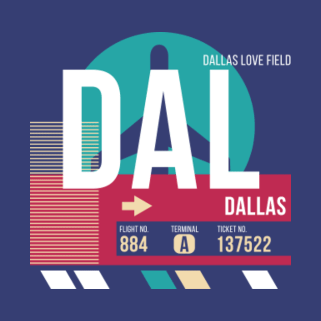 Dallas, Texas (DAL) Airport Code Baggage Tag by SLAG_Creative