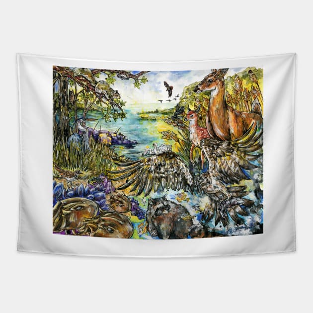 Wildlife of the Eastern Woodlands Tapestry by 10000birds