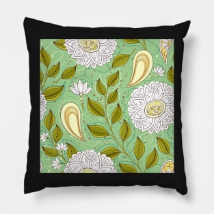 Print with Abstract Flowers Pillow