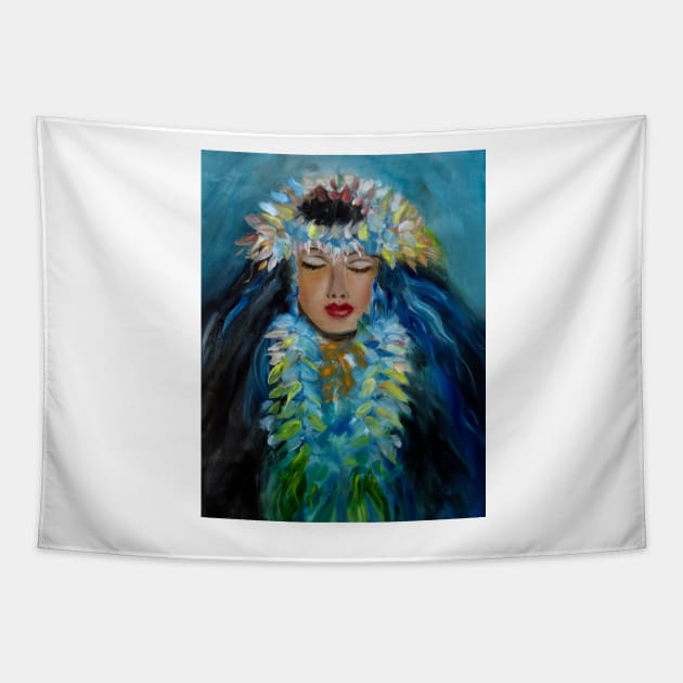 Aloha Hula Haku Lei Tapestry by jennyleeandjim