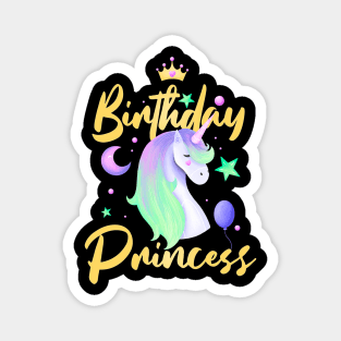 Unicorn Birthday Princess Party Outfit Magnet