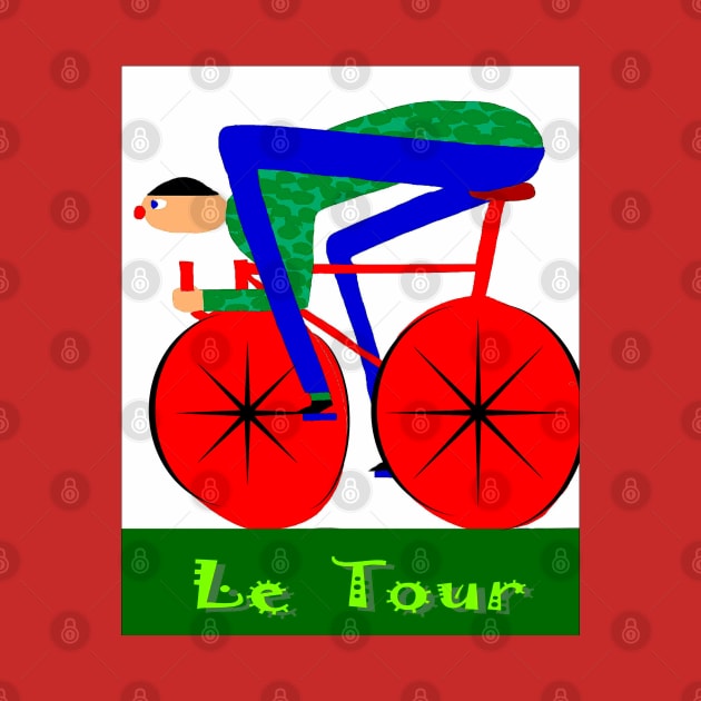 Le Tour : Abstract Psychedelic Bicycle Racing Advertising Print by posterbobs