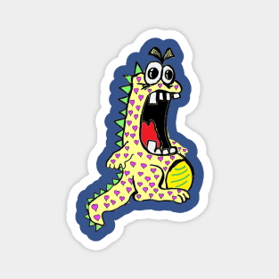 yellow Dinosaur of Love 2 Magnet