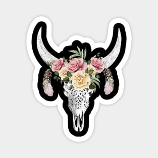 Cow skull floral 17 Magnet