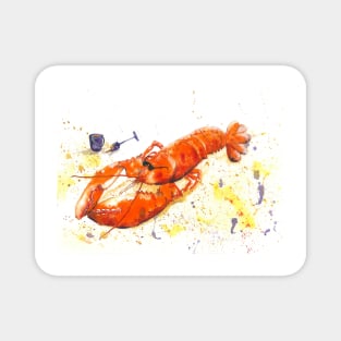 Sunbathing Lobster Magnet