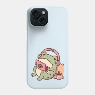 Cute Toad Chilling With Laptop and Boba Tea Phone Case