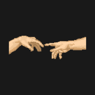 The Creation of Adam Pixel Art 8 Bit T-Shirt