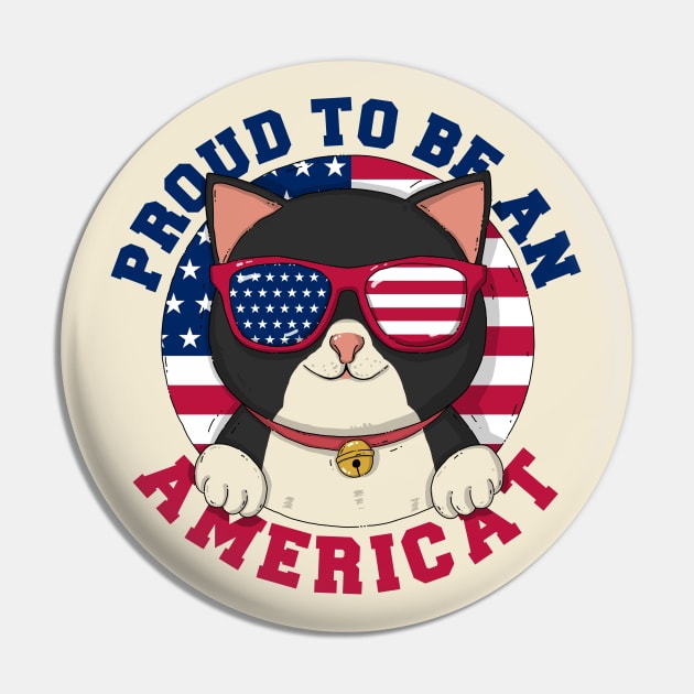 Proud To Be An Americat Pin by Japanese Neko