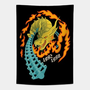 UP IN FLAMES - Drachen Fire Roller Coaster Busch Gardens Tapestry