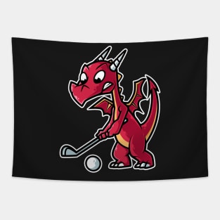 Dragon Golf Player Golfer Golfing Funny Kids Boys product Tapestry