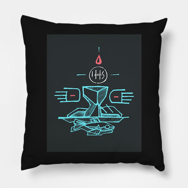 Eucharist Sacrament illustration Pillow by bernardojbp