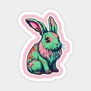 Pink & Green Bunny Magnet