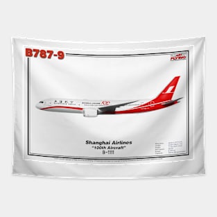 Boeing B787-9 - Shanghai Airlines "100th Aircraft" (Art Print) Tapestry