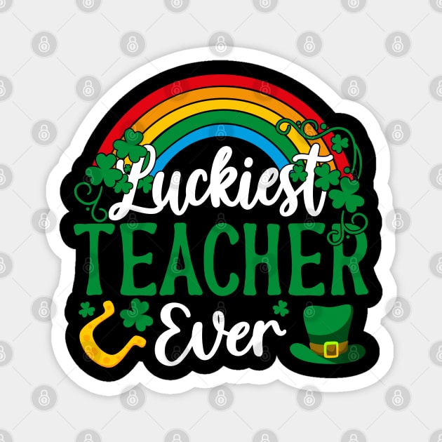 Luckiest Teacher Ever St Patricks Day Magnet by chibi.kid