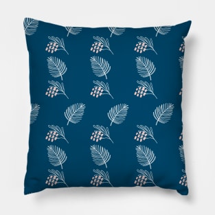 Tropical pattern with exotic leaves silhouettes Pillow