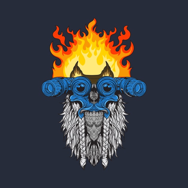 old skull head fire by Bi Malkan