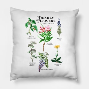 Poisonous Flowers Deadly Fleur Fatale Botanicals Plants Pillow