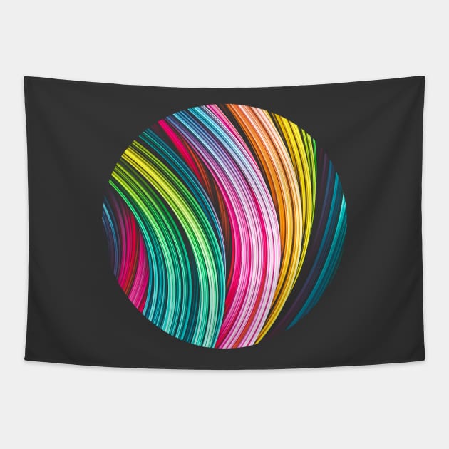 Colorful Abstract Art Strands. Circle Crop Tapestry by love-fi