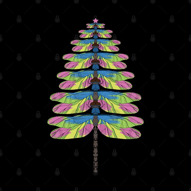 Dragonfly Christmas Tree, Merry Xmas Gift, Christmas insect Lover by kirayuwi